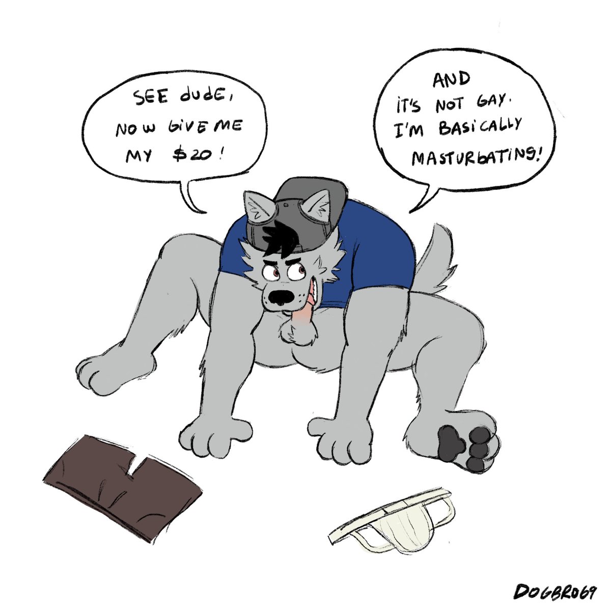 dogbro69's tweet photo. see bro i told you i can reach it with my mouth, no pay up! https://t.co/OyFXSfBmHx