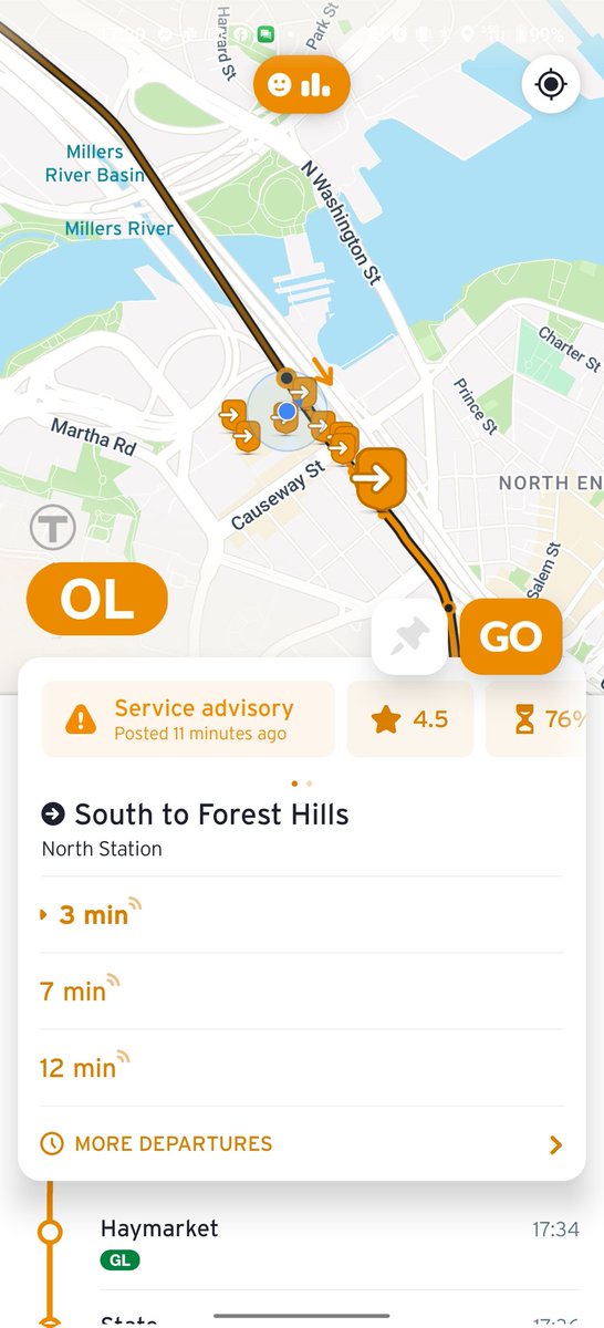alexwarrior's tweet photo. Currently stuck on the orange line in Boston but communication about it has been good. Even @transitapp knows the details! Annnd were moving again as I type this https://t.co/8qH8jLt8Q2