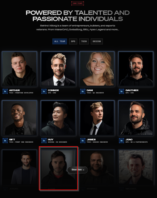 What a based CEO!
 <a href="/louisregis/">Lou</a> is positioning himself in the "show more" section of <a href="/XBorgHQ/">XBorg</a>'s team.

Study conviction.