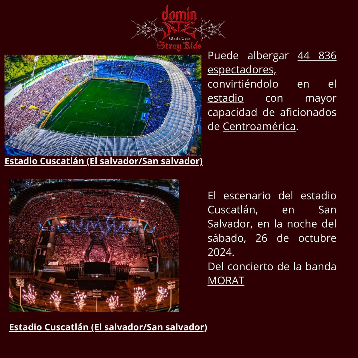 QUEREMOS A SKZ EN CENTRO AMERICA!!!!!!!

#SKZDominATEEnElSalvador #SKZDominATEEnCENTROAMERICA #StaysEnCentroamérica
#STAYELSALVADOR
#STAYCENTROAMERICA