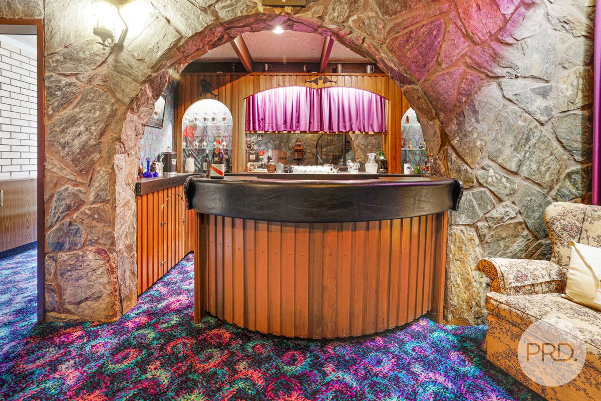 Secret_Design's tweet photo. Secret Design Studio stumbles across so many regional mid-century gems hidden away. This wild and fun basement bar is a feature of a home in East Tamworth, for which Secret Design Studio is currently preparing a design report before our Virtual Visit on Zoom tomorrow afternoon. https://t.co/fdUP4nszz3