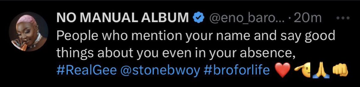 KwasiStone1's tweet photo. People who mention your name and say good things about you even in your absence, #RealGee @stonebwoy #broforlife ❤️🫡🙏👊

- Eno Barony https://t.co/usVwcVUC84