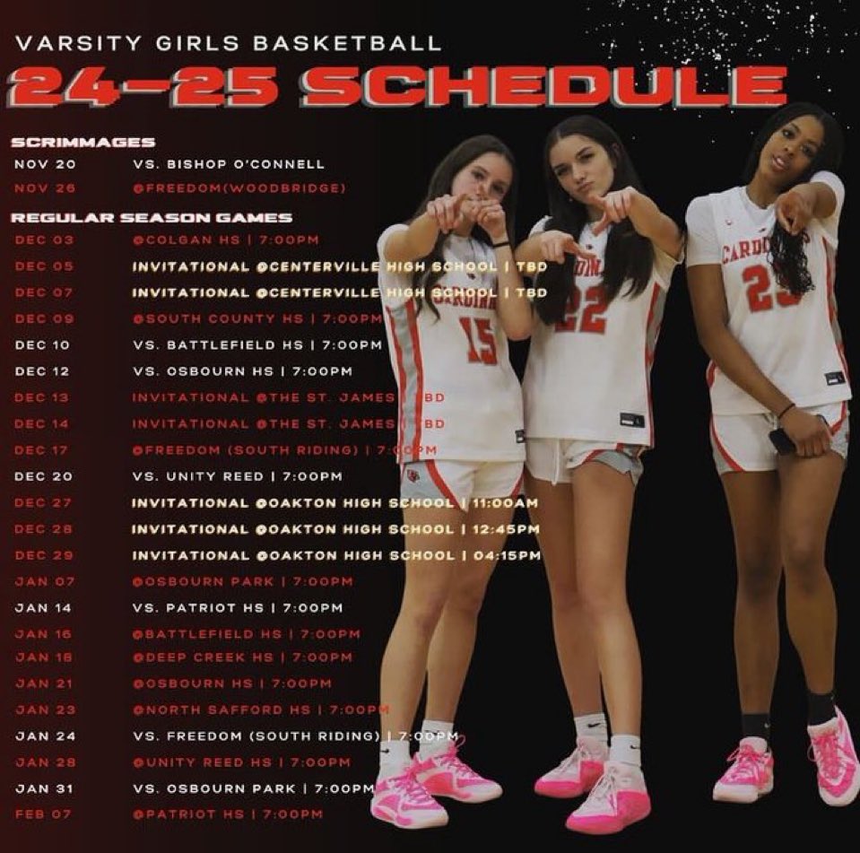 Our 24-25 varsity schedule! #fromthejump