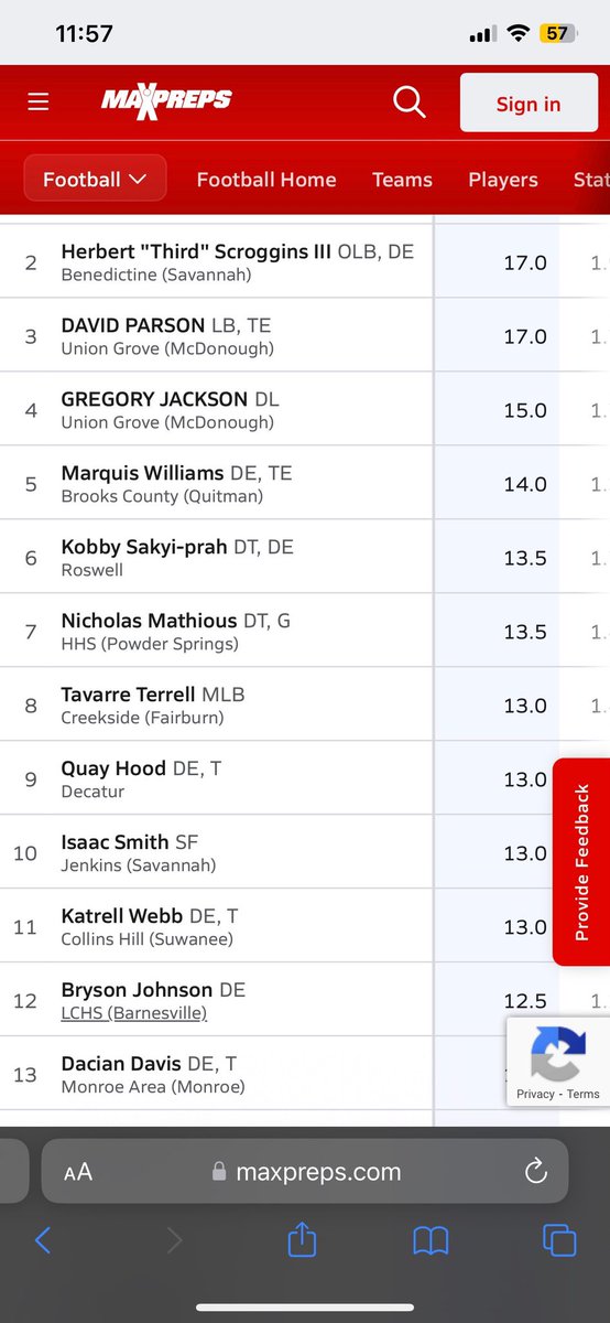 14nextup's tweet photo. Ranked # 12 in state of Ga for sacks as sophomore. @TravionScott @CoachTDodge @coachtUGfball @ExpoRecruits @RecruitGeorgia @OhioStateFB @On3Recruits @RustyMansell_ @UKFootball @GAVarsityRivals @GeorgiaFootball https://t.co/VnnXkCS4Fw
