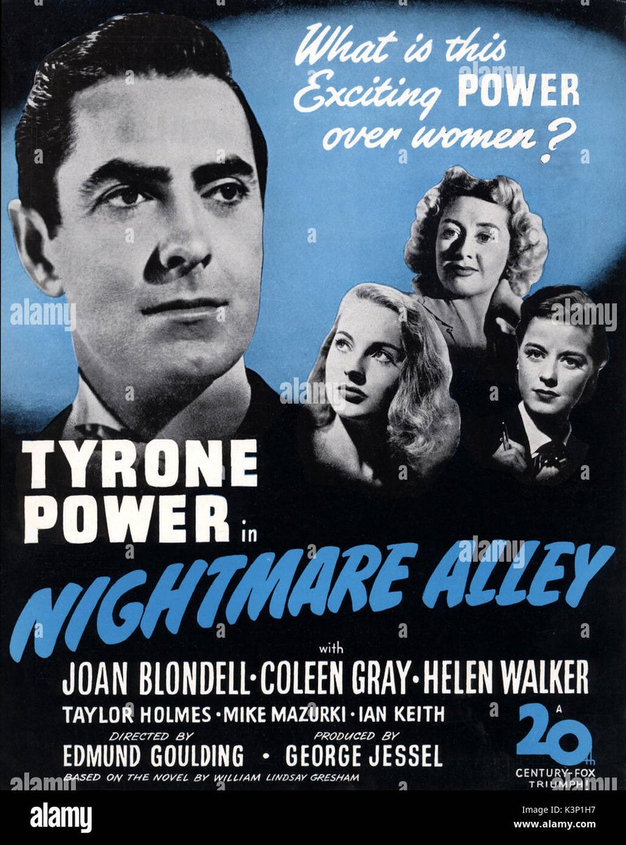 FrankMalfitano's tweet photo. 1 MORE FINAL? LIST OF 100 FILMS I LOVE (IN NO ORDER) 8: For #Noirvember here’s the original genuinely strange superbly acted 1947 #filmnoir about carny turned phony mind reader directed with cool elegance by #EdmundGoulding #TyronePower #ColeenGray #JoanBlondell #HelenWalker 🎞️ https://t.co/Gij9sQzKdz