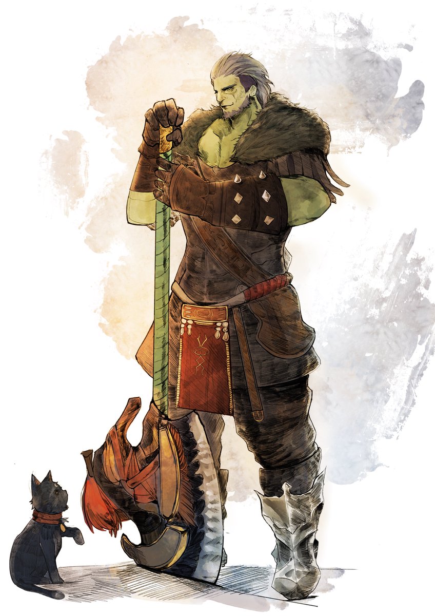 SaintrapA's tweet photo. Got some WoLs finished! A very tare Roe fanart and a portrait of a miqo and her ferret! #roegadyn #miqote  #ffxiv #ffxivart #finalfantasy #squareenix #fanart #artwork https://t.co/YHlqdoHUmC