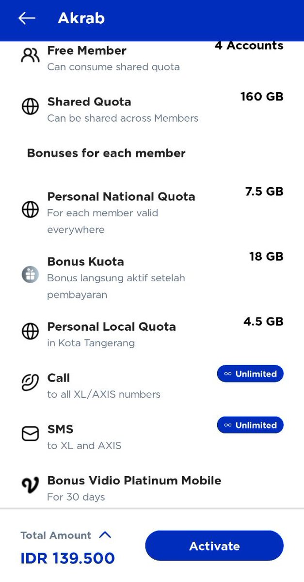 RaffaRadit13's tweet photo. WTS paket xl akrab

Baru aktif 30hari
Kuota bersama 40 gb + bonus kuota 18gb + bonus kuota national/area seperti di pict (tergantung area)

55k aja, bisa add dulu. 

#xlakrab #zonajajanᅠ
#zonauang https://t.co/ntZlpCiDKF