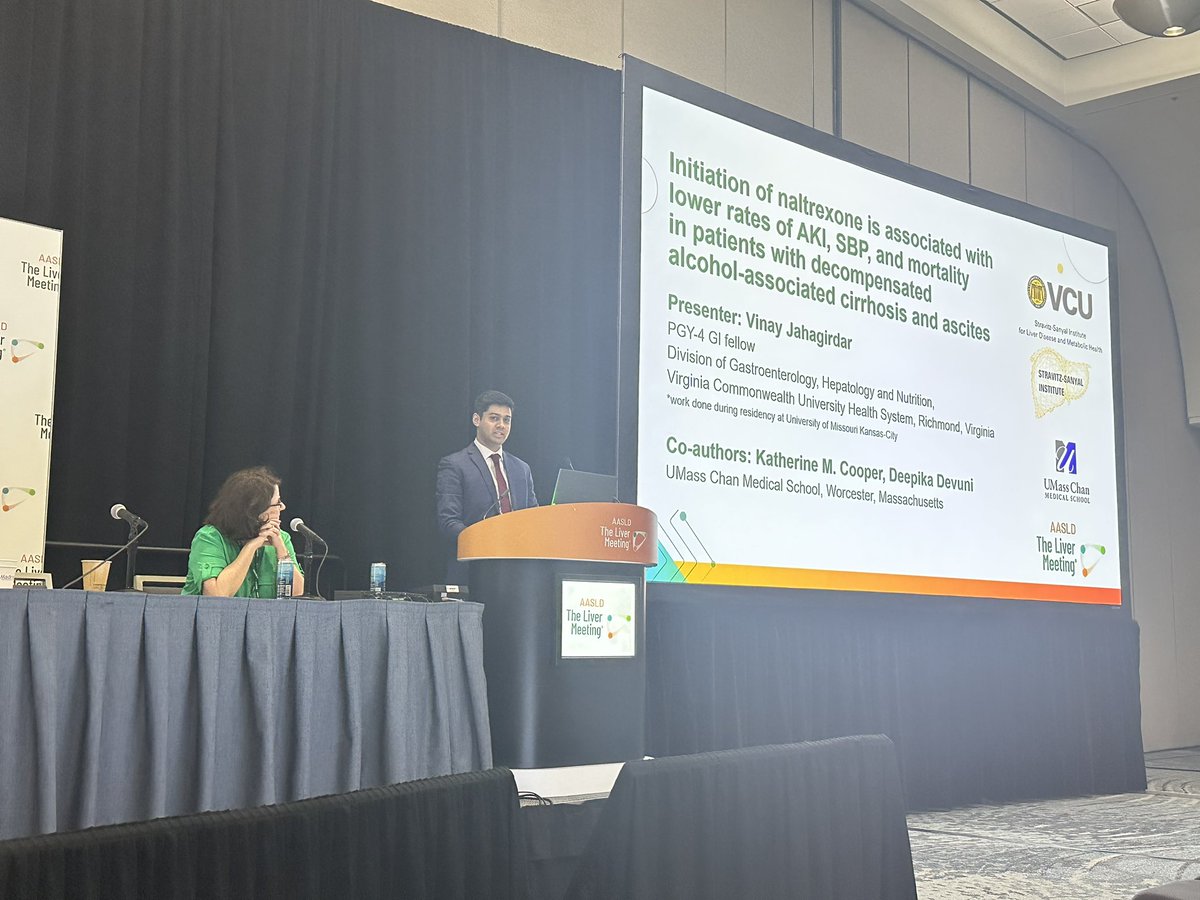 Juan Pablo (JP) Arab, MD (@juanpabloarab) on Twitter photo Our <a href="/vinayjaha/">Vinay Jahagirdar</a> presenting “Initiation of naltrexone is associated with lower rates of AKI, SBP, and mortality in patients with decompensated alcohol-associated cirrhosis and ascites” at #TLM24 <a href="/AASLDtweets/">AASLD</a> <a href="/VCU_Liver/">VCU Stravitz-Sanyal Institute for Liver Disease</a> #LiverTwitter Our <a href="/vinayjaha/">Vinay Jahagirdar</a> presenting “Initiation of naltrexone is associated with lower rates of AKI, SBP, and mortality in patients with decompensated alcohol-associated cirrhosis and ascites” at #TLM24 <a href="/AASLDtweets/">AASLD</a> <a href="/VCU_Liver/">VCU Stravitz-Sanyal Institute for Liver Disease</a> #LiverTwitter