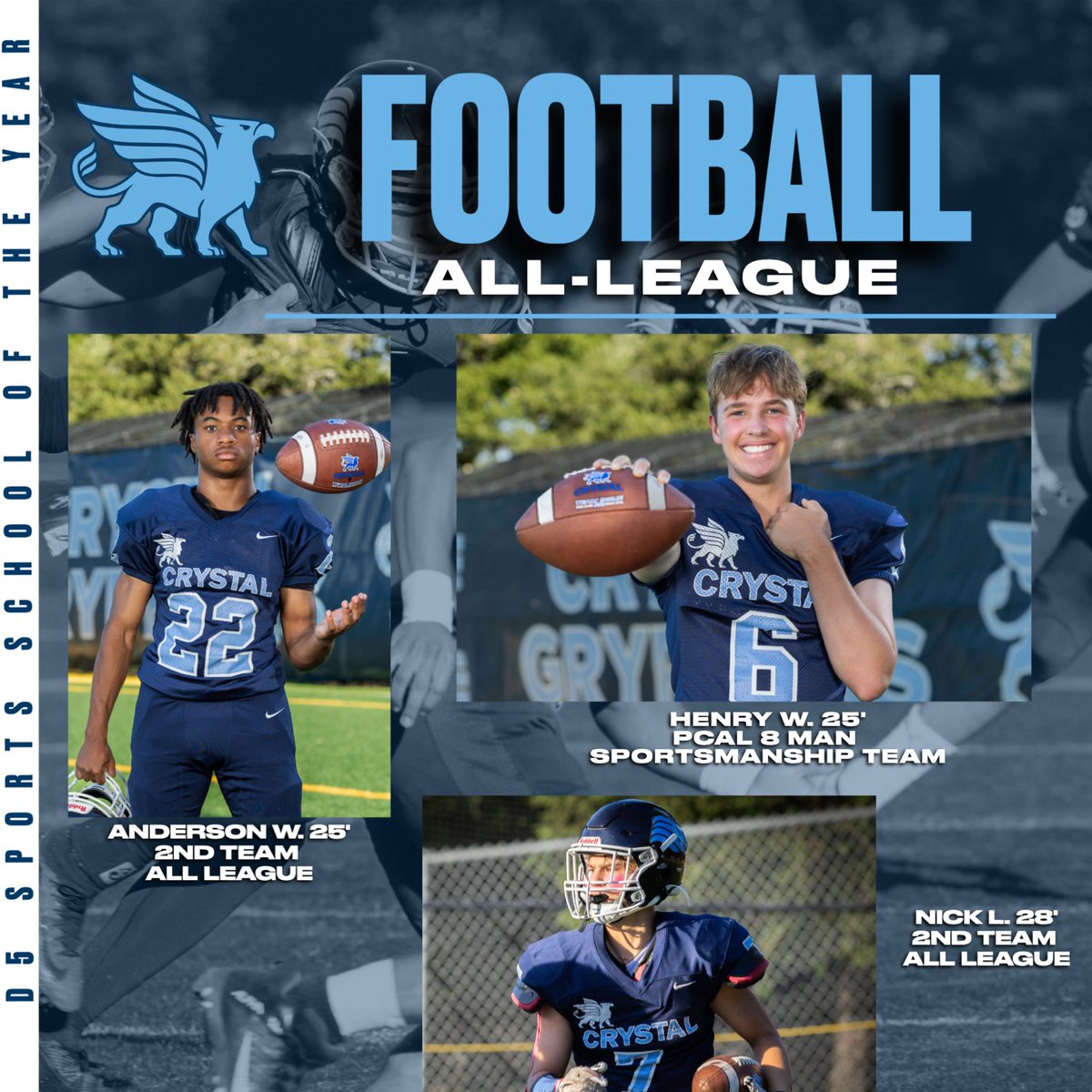 Congratulations to our Football Player of the Year and the All League selections!!