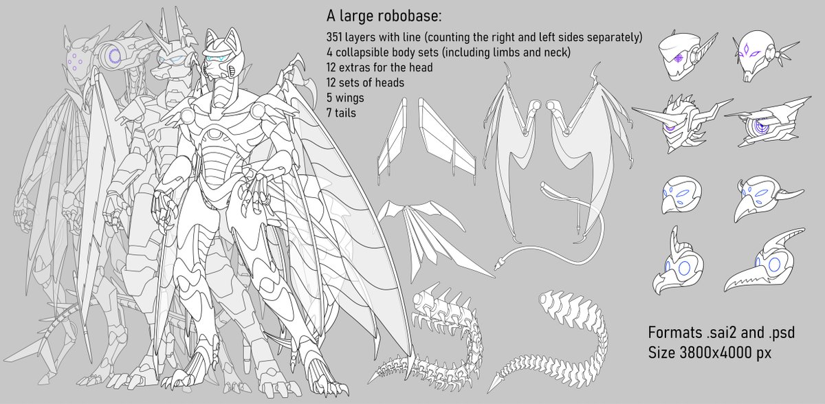Hey! I have completed a p2u large robobase! 
Details of the purchase of the slot can be found on my FA:
furaffinity.net/view/58851084/
(you can also look at how the base is disassembled there)
#base #adopt #robot #mech