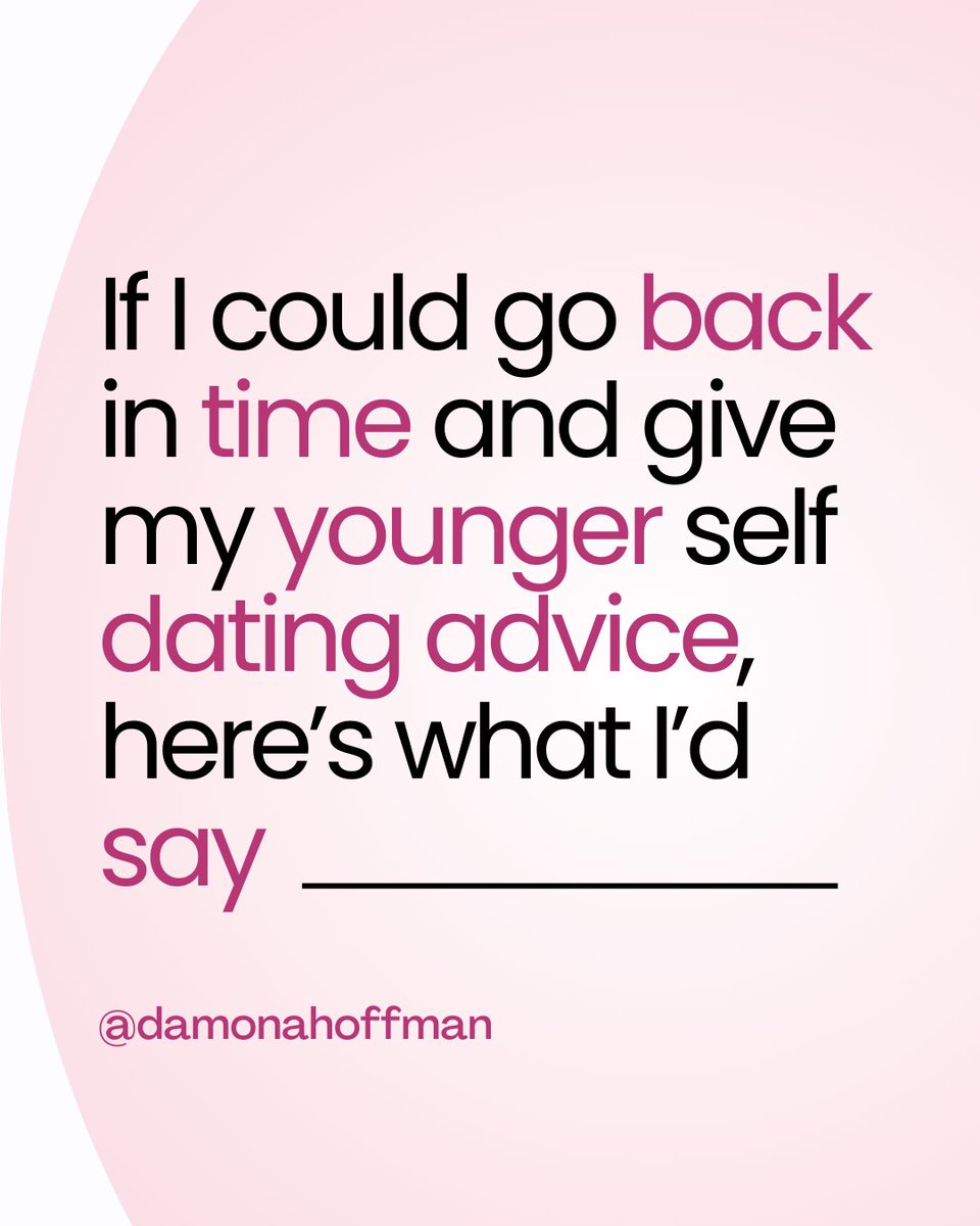 DamonaHoffman's tweet photo. Dear younger me: Stop trying to #fixthem. Those butterflies you feel? That’s actually #anxiety. Your #standards aren't too high. You don't need to be perfect to find #love.

What #datingadvice would you give your #youngerself? https://t.co/vTy3kvNpkU