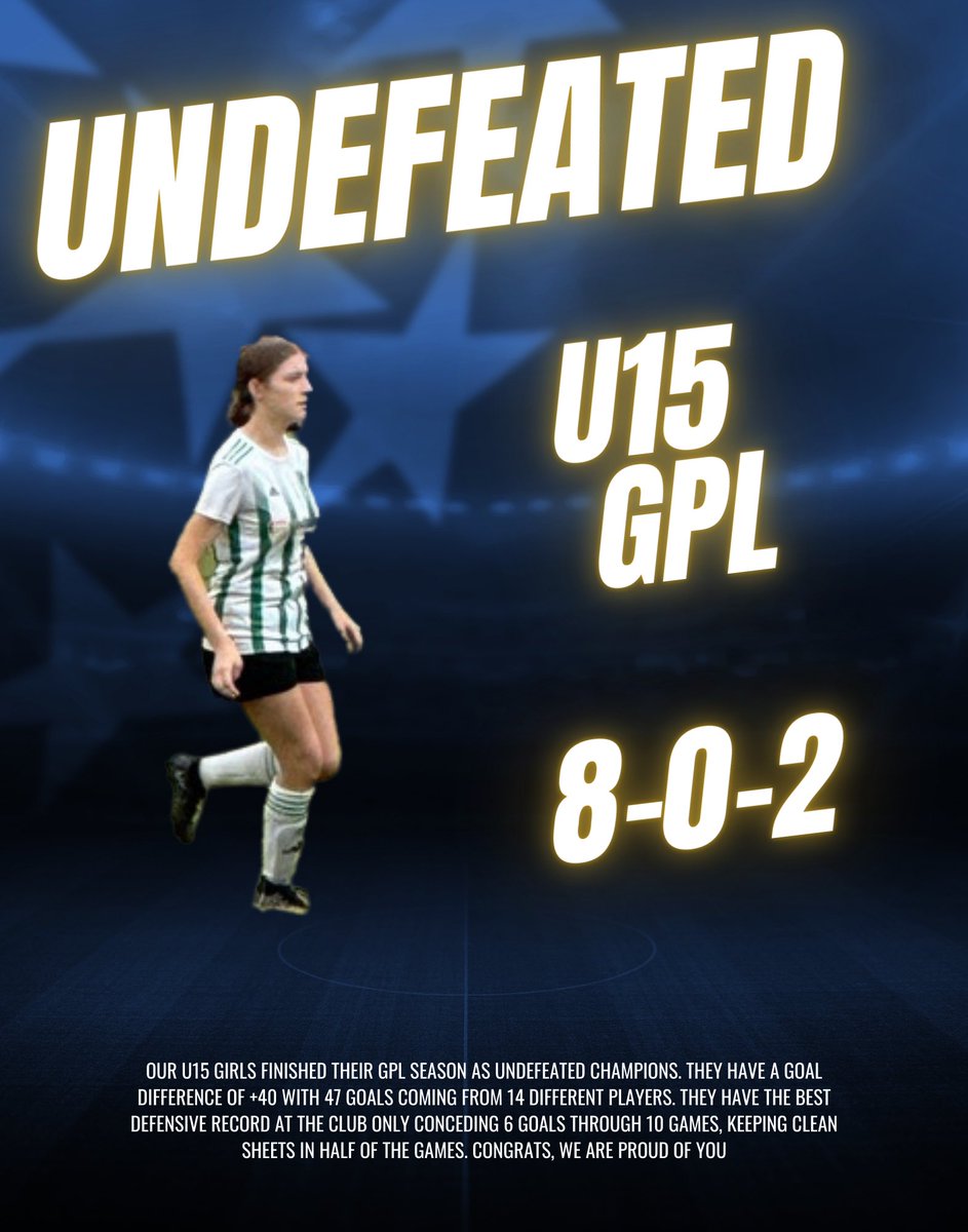 athens_united's tweet photo. Congrats to all of our undefeated teams! We are so proud of all of these teams. The results shows the hard work you have put in and the great attitudes along with it. Good luck to all 3 of these teams as they compete in the State Cup semifinals in December! 🏆🤍💚 https://t.co/kgYLw493ma