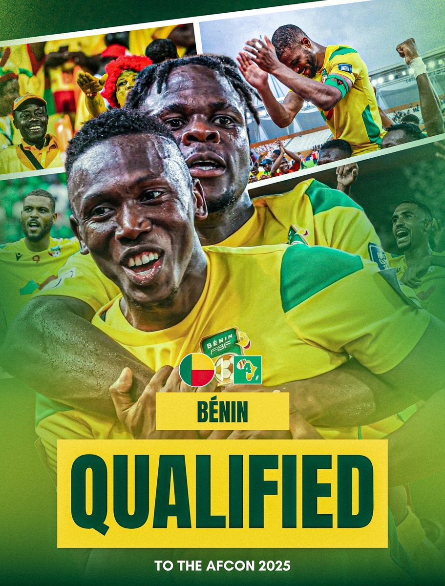 Football : Le #Benin décroche son ticket pour la prochaine coupe d'Afrique des Nations de football au #Maroc. #AFCON2025qualifiers