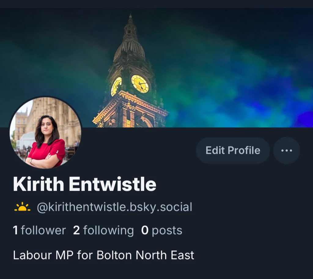 An image of Kirith’s profile on Bluesky