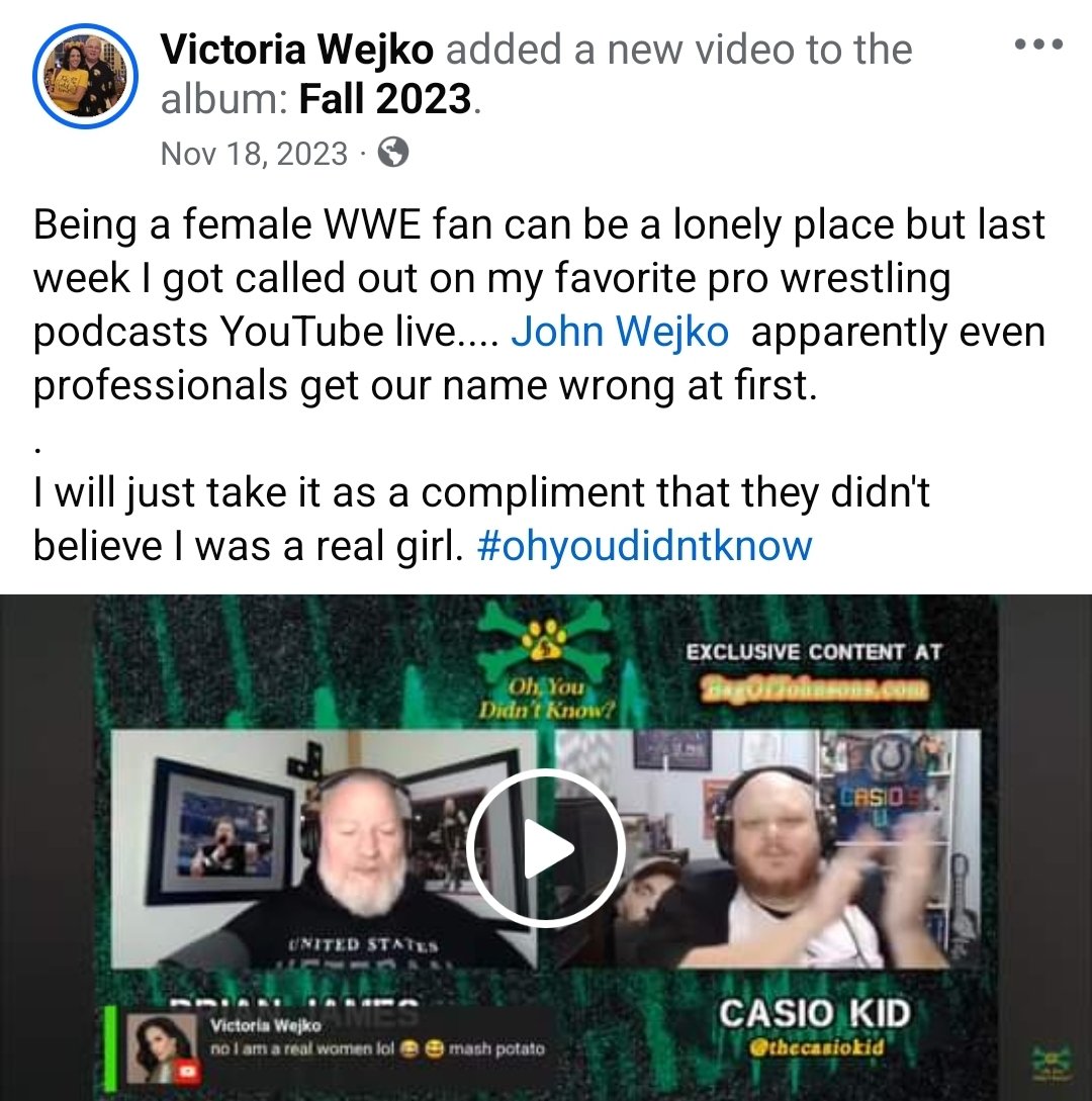 victoriawejko's tweet photo. One year ago (ish)....#fakelady started lol. @youdidntknowpod @BrianRDJames @thecasiokid https://t.co/iC6oNSwpd1