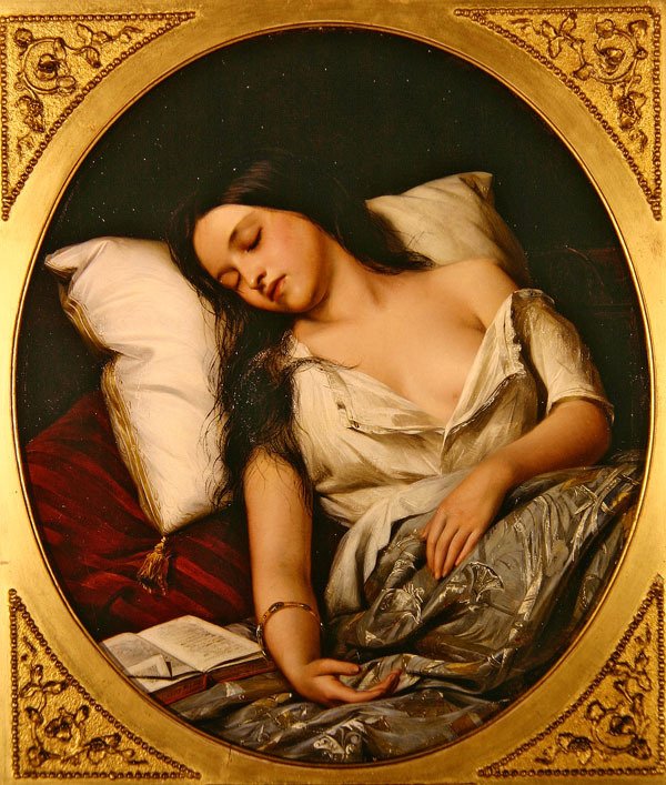 ArtorOtherThing's tweet photo. Pleasant Dreams (1852). Henry Nelson O’Neil (1817-1880). https://t.co/SYFJQESnIL
