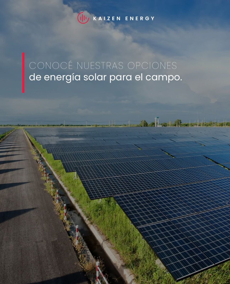 💡¿Sabias que la #EnergíaSolar puede alimentar todo, desde sistemas de riego, bombas de agua, hasta la maquinaria agrícola?

El futuro del campo es #Solar y Kaizen Energy tiene las mejores opciones para tu campo 🚜🌾

#CampoSostenible #Agricultura #Ganaderia #EnergíaSolar #Campo
