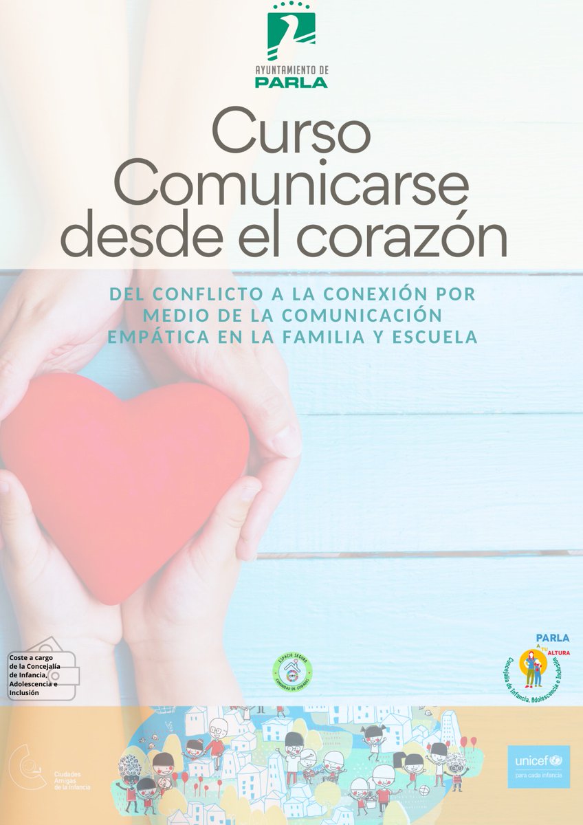 😊 Desde la Concejalía de Infancia, Adolescencia e Inclusión lanzamos una formación para padres y madres basada en Educación afectivo-emocional y la Comunicación No violenta.
 🔵 Formación gratuita on line adaptada a cualquier horario
 Inscripción 👇  escuelaonlinevida.classonlive.com/curso-completo…