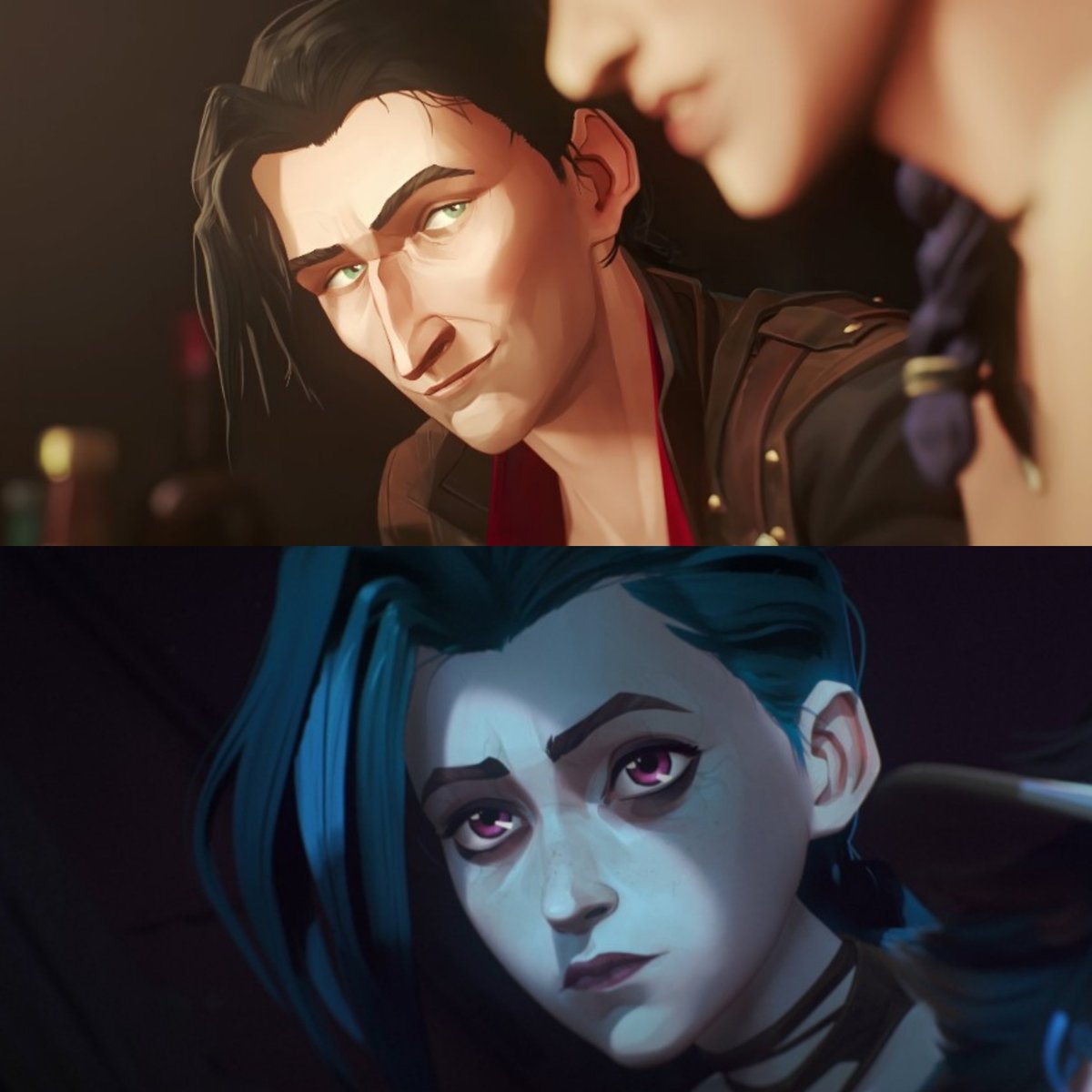 ArcaneHourly_'s tweet photo. Jinx resembles Silco when he was young https://t.co/3ccp6IWaFx