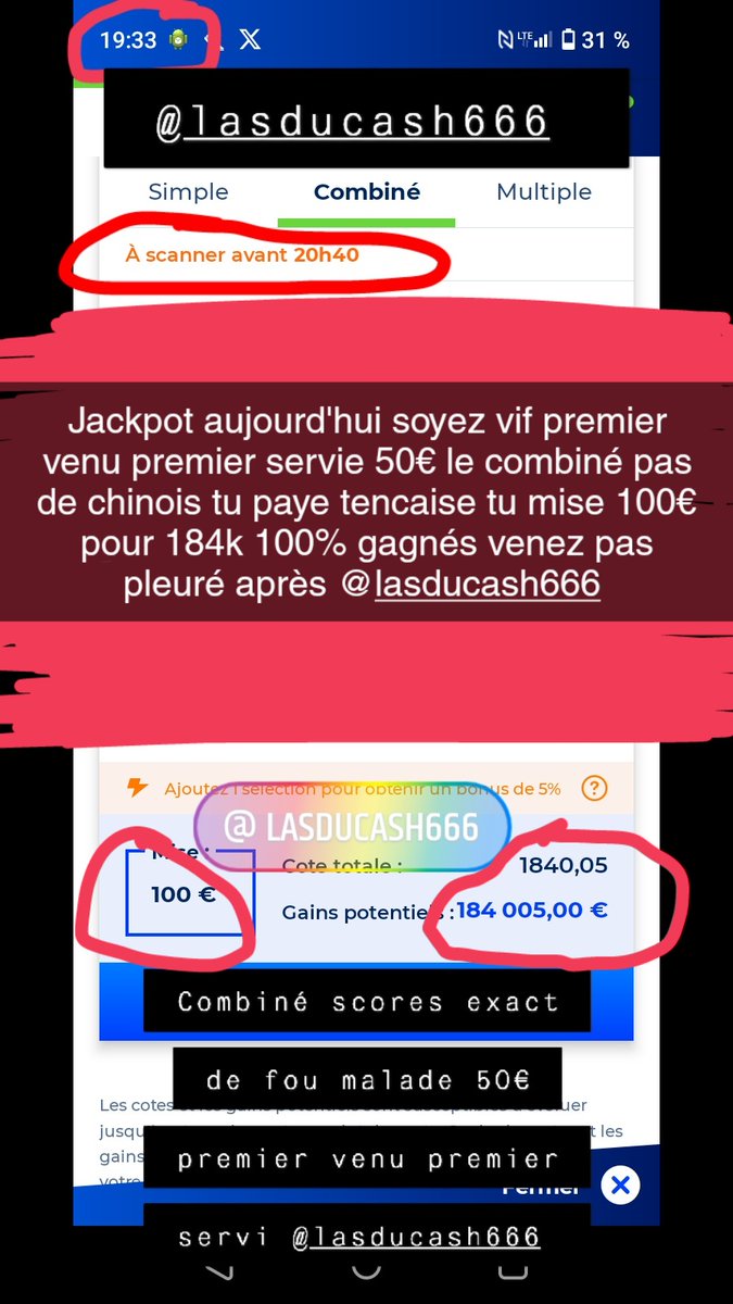PronosCanyon's tweet image. Jackpot ce soir @TeamParieurs_ #leaguedesnation #LDNSmokefreepreg #FootMercato #europaleague #Leagueoflegend #ChampionsLeague
