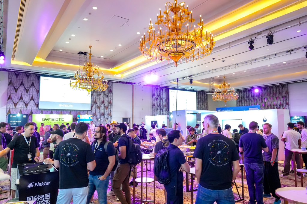 nektarnetwork's tweet photo. We're still buzzing from an amazing week at both The Staking Summit and Devcon 7! We're excited to share some of our favorite moments and takeaways with you.

At The Staking Summit, we had the chance to explore the latest trends, challenges, and opportunities. We loved connecting with like-minded individuals and discussing the future of the first Decentralized Infrastructure Marketplace. A huge thank you to @StakingRewards for putting on such an incredible event!

Then, we headed to Devcon and were blown away by the energy and enthusiasm of the Ethereum community. It was inspiring to see the progress made in scalability, sustainability, and decentralization - all areas that align perfectly with our mission at Nektar.

Now that we're back at our desks, we're eager to channel the inspiration and knowledge we gained from these events into our work. Our commitment remains to building a Marketplace that connects.

Take a look at some of our highlights from The Staking Summit and Devcon below!