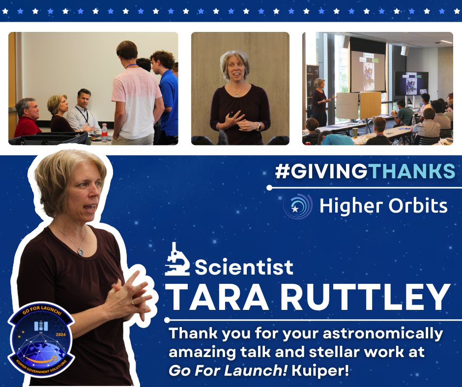 HigherOrbits's tweet photo. #GivingThanks to Scientist Tara Ruttley for her incredible contribution at Go For Launch! Kuiper in Washington, D.C.!
Her passion for space science and inspiring young minds was astronomically amazing.
Thank you for sparking the next generation's curiosity!
#STEMInspires https://t.co/pQ4OqK7deA