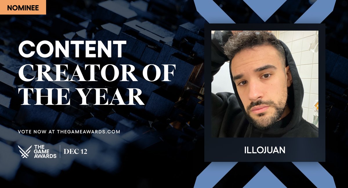 <a href="/illojuan/">IlloJuan</a> Congratulations on your Content Creator of the Year nomination! #TheGameAwards

Vote now at bit.ly/tgavote