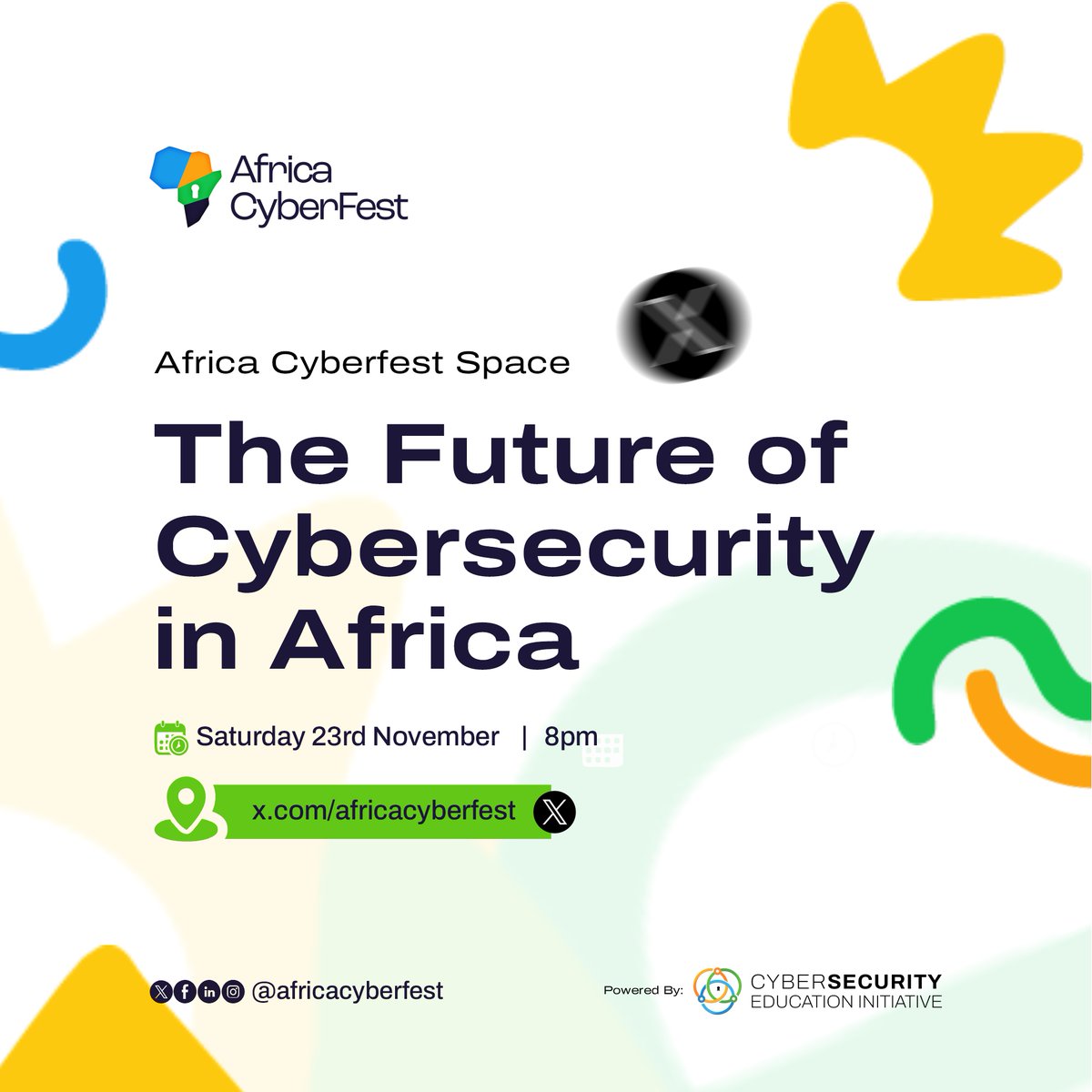 africacyberfest's tweet photo. In the Buildup to #AfricaCyberFest2025

We will be hosting engaging and informative spaces to spark conversations around emerging technologies, pressing cybersecurity challenges, and innovative solutions that will shape Africa’s digital landscape.

🎙️ Join the Conversation as we explore:
"The Future of Cybersecurity in Africa🌍"

🗓️: Saturday, 23rd November
⏰: Time: 8 PM
🔗: https://t.co/O7xqpq1KmH
🔗: https://t.co/aqbxUzOJ5M (Backup)

Save the date, grab a seat, and let’s hear your thoughts!

#AfricaCyberFestSpace #AfricaTech #DigitalSecurity #AfricaCyberFest #CyberFest #SecureAfrica
