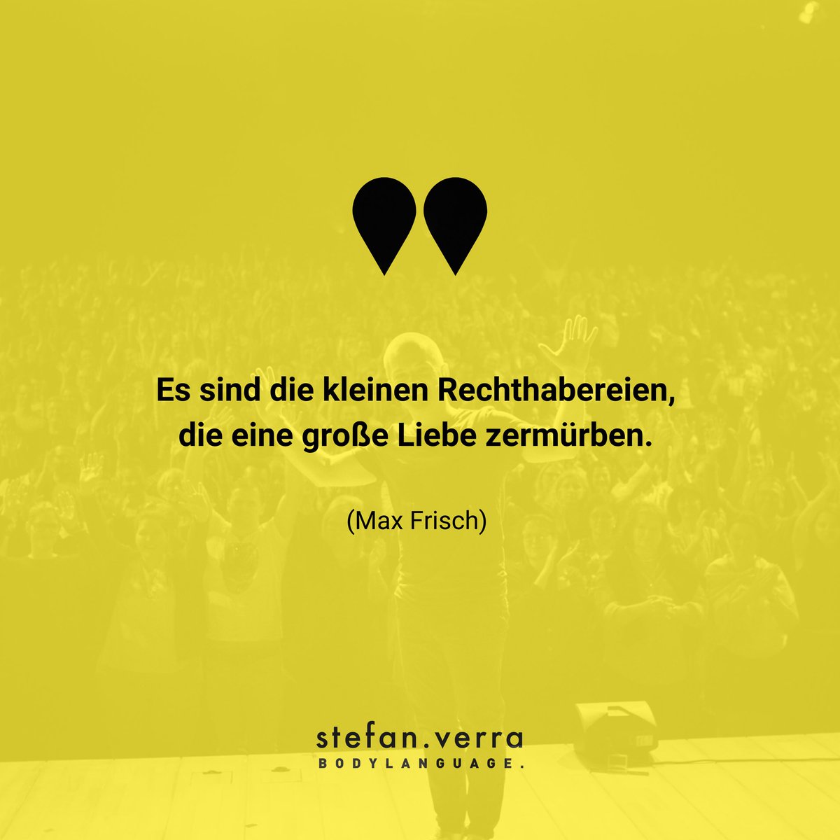 Üb dich darin vor „dem letzten Wort“ deine Anspannung im Körper zu lösen, durchzuatmen und dem Rechthaben zu widerstehen. Die Liebe ist nämlich das höhere Gut.

#körpersprache #liebe #beziehung