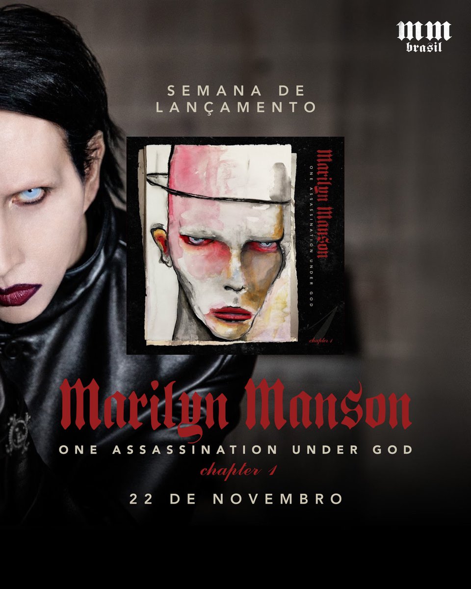 Estamos na semana do lançamento de ONE ASSASSINATION UNDER GOD - Chapter 1! Apenas quatro dias nos separam do novo trabalho do Manson, que já tem sido incrível pelos singles divulgados.

Qual sua expectativa? Como tá a ansiedade?

#marilynmanson #oneassassinationundergod
