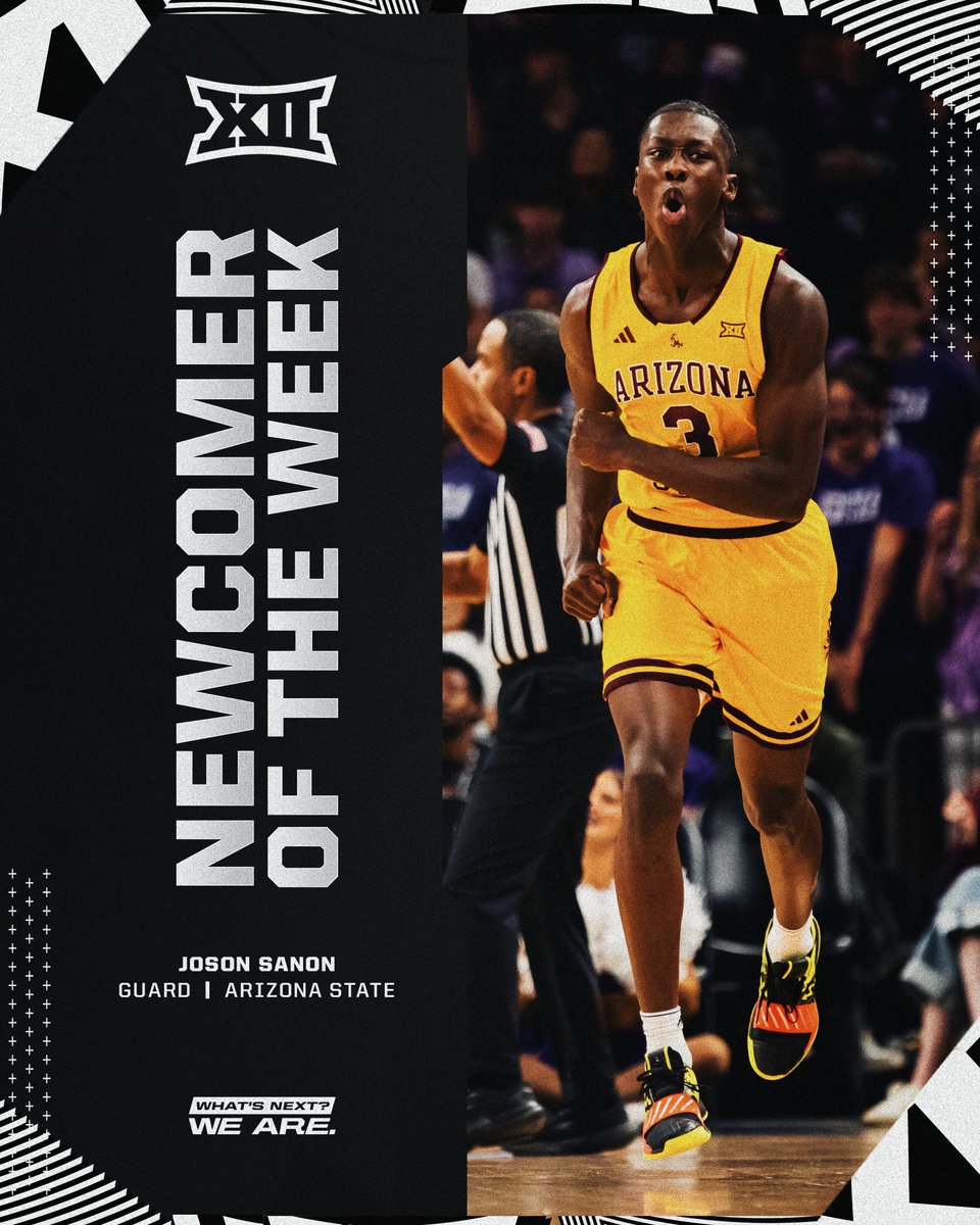 November 1⃣8⃣ #Big12MBB Co-Newcomer of the Week 🏅

Joson Sanon | <a href="/SunDevilHoops/">Sun Devil MBB</a>