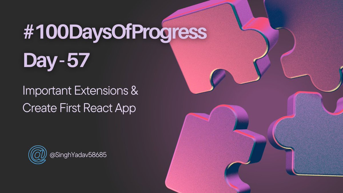 SinghYadav58685's tweet photo. 🚀 Day 57 of #100DaysOfProgress: Important Extensions & Create First React App
🫴 Important Extensions
🫴 Create First React App
🎥 Watch here: https://t.co/z7Bsn1gXlb
#WebDevelopment #MERN #Coding https://t.co/p0yYkEzRKu