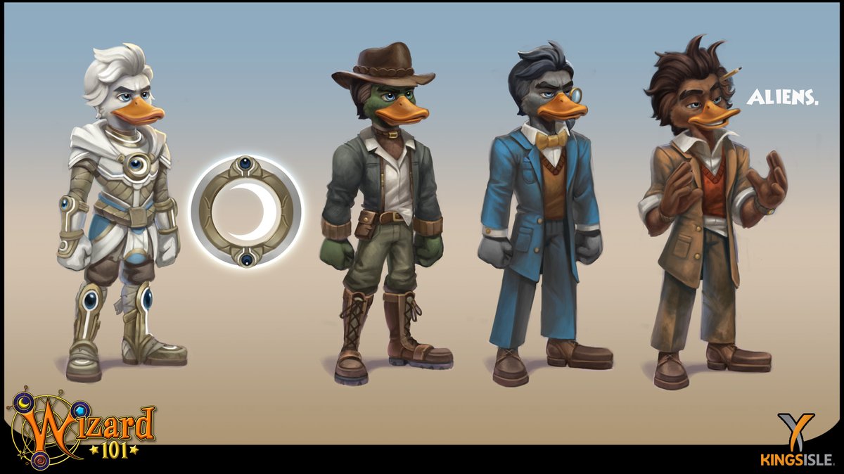 I got to work on the concepts for the Ducks in Selenopolis for the latest WIzard101 Fall Update! <a href="/Wizard101/">Wizard101</a> #Wizard101