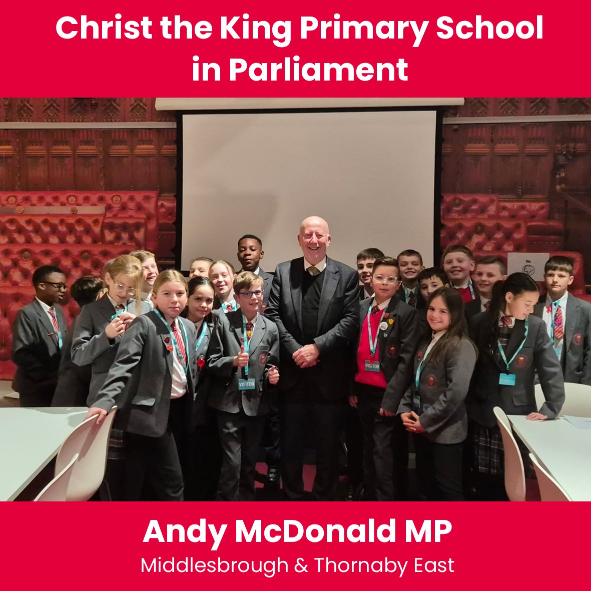Andy McDonald MP for Middlesbrough & Thornaby East (@andymcdonaldmp) on Twitter photo At the start of UK Parliament Week I was pleased to welcome pupils from Christ the King <a href="/CTK_Thornaby/">Christ the King Catholic Primary</a> primary school to Parliament.
They kept me on my toes asking a lot of challenging questions - they're a credit to the community.
#UKPW At the start of UK Parliament Week I was pleased to welcome pupils from Christ the King <a href="/CTK_Thornaby/">Christ the King Catholic Primary</a> primary school to Parliament.
They kept me on my toes asking a lot of challenging questions - they're a credit to the community.
#UKPW