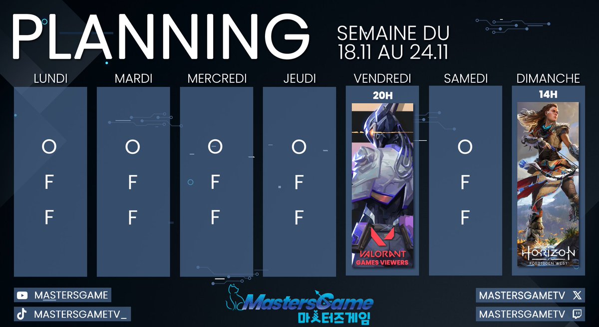 MastersGameTV's tweet image. 🗓️ PLANNING 🗓️