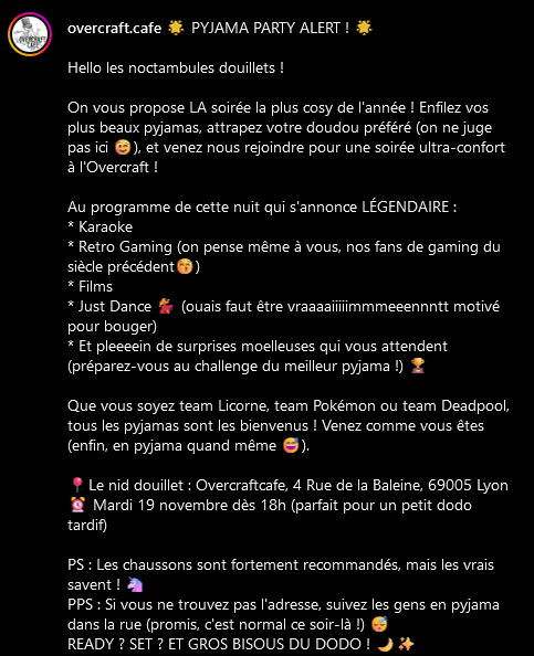 On ne sait pas si on aura la place de faire une soirée asso mais on sera présent à la soirée de l'Overcraft demain !
Y aura du retro gaming et du Just Dance 👀