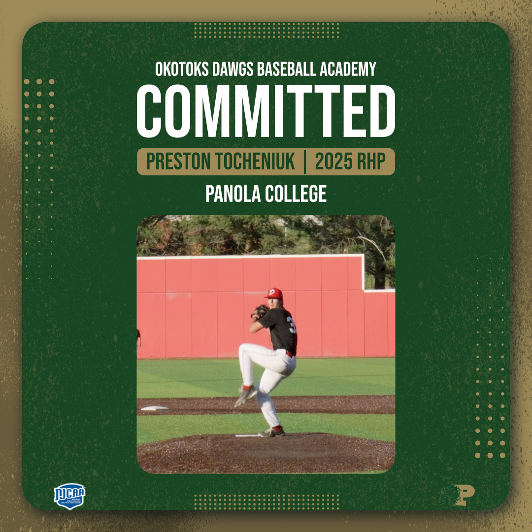 Congratulations to Dawgs Academy 2025 RHP Preston Tocheniuk on his commitment to Panola College in Carthage, Texas.

#dawgs #committed #njcaa #juco #jucobaseball #texas #ponyboys #pitcher #pitching