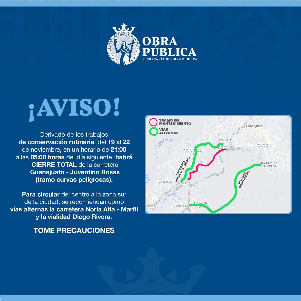 Israel_Ferro's tweet photo. Carretera cerrada #GuanajuatoCapital  #Guanajuato https://t.co/hoKAy9qzMJ