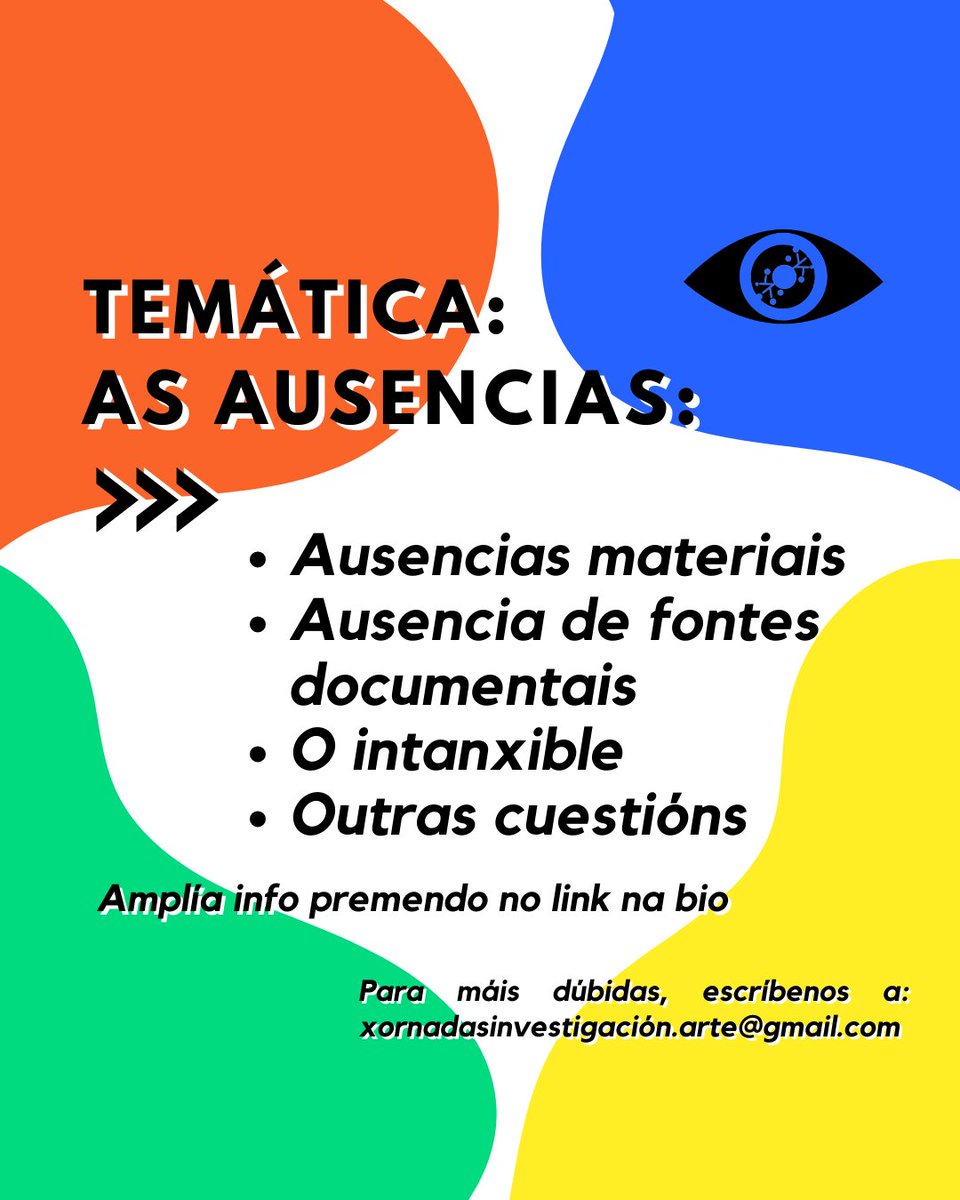 Ola!! Hoxe traemos unha segunda proposta, dirixida para aquelas que xa participástedes nalgunha das xornadas anteriores, e estades a realizar unha tese que garde calquera tipo de relación coas ausencias. 
Para máis info, podes atopar o CfC e o formulario na ligazón da nosa bio!