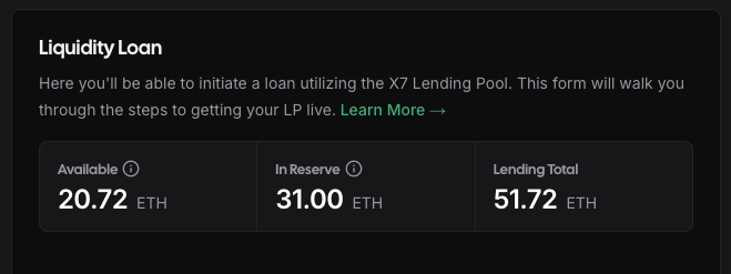 X7_Finance's tweet photo. Over the weekend our DAO moved over 50 ETH to our lending pool on @base 

We're gearing up to release something this week that will use all 50 ETH of this

🫡 https://t.co/3arfcc0RPW