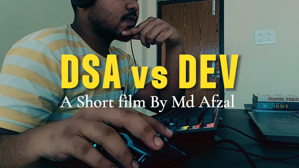 mdafzalmir's tweet photo. I made my first Short Film 📽️ 

Topic - Dev vs DSA [ I know , It's not a topic for a short film 👀 ]

Search 🔍 - Md Afzal Mir Short Film

#shortfilm #firstshortfilm #youtube https://t.co/PLS3bBescu