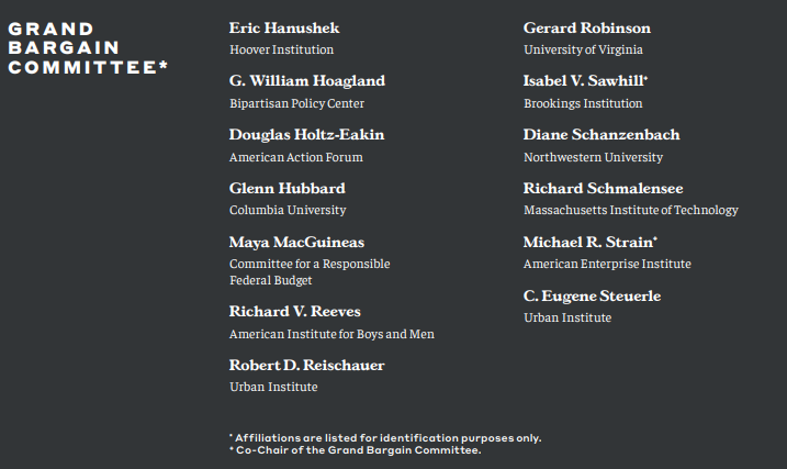 🧵The United States faces serious economic and social challenges. To address them, the "grand bargain committee" met throughout 2023 to craft a path forward for the nation. bipartisanpolicy.org/report/toward-…