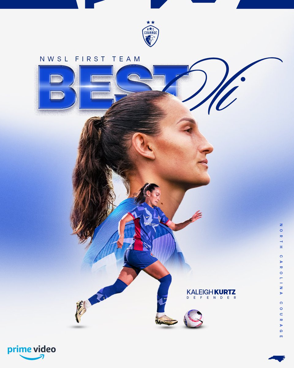 TheNCCourage's tweet photo. One of the greatest in the league: Kaleigh Kurtz 🌟

@KaleighKurtz has been named to the 2024 @NWSL Best XI First Team. Congratulations, KK! https://t.co/4q9X1hyqav
