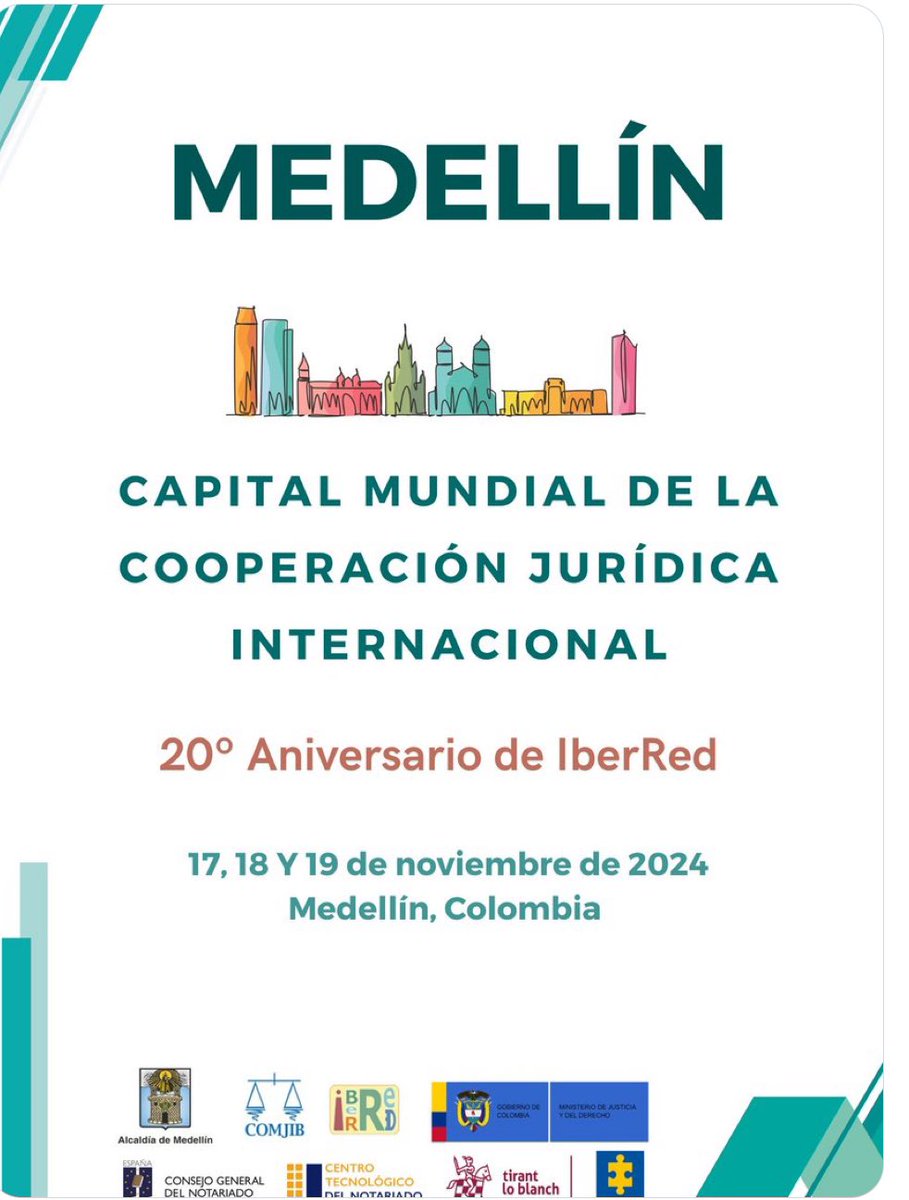 Acompañamos a la delegación 🇪🇸, encabezada por Alvaro García Ortiz, de <a href="/fiscal_es/">Fiscalía General</a>, y <a href="/Manuel_Olmedo/">Manuel Olmedo</a>, Secretario de Estado de Justicia, que participa en el foro "Medellín, Capital Mundial de la Cooperación Jurídica Internacional"

Celebramos el XX aniversario de <a href="/iber_red/">IberRed</a>.