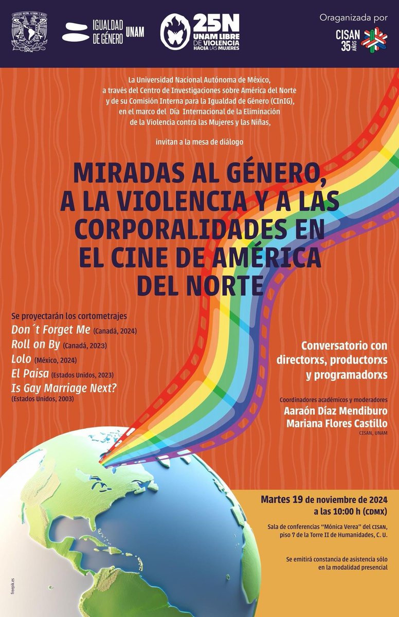 LaMayaFlores's tweet photo. Presentaremos una selección de cortos seleccionados con mucho amor, en tres bloques de reflexión: 

📺 LAS REPRESENTACIONES IMPORTAN 

🦹🏽‍♀️ ESTÉTICAS DE RESISTENCIA Y VIDA 

💜 DIMENSIÓN POLÍTICA DE LAS EMOCIONES: REPRESENTACIÓN Y METODOLOGÍA 

Martes 19 noviembre en @cisanunam https://t.co/Z5niQinDLY