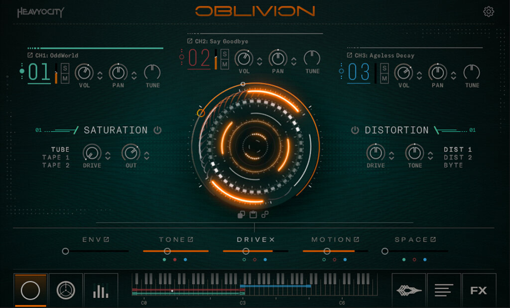 AndrewHulshult's tweet photo. Writing demo's on @HeavyocityMedia Oblivion this morning. They got my homie @DavidLevyMusic to help create this plugin and it's a f'n inspiration machine. 

Incredible synth/sample plug. https://t.co/yeG0NZ4mFn