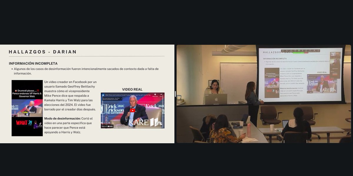 Siguiendo desde Madrid al equipo del Observatorio Complutense de Desinformación, presentando en NY los resultados preliminares de nuestro seguimiento a 93 canales en EEUU durante las eleciones. Y en el debate hablamos del buen periodismo como antídoto contra la desinformación.