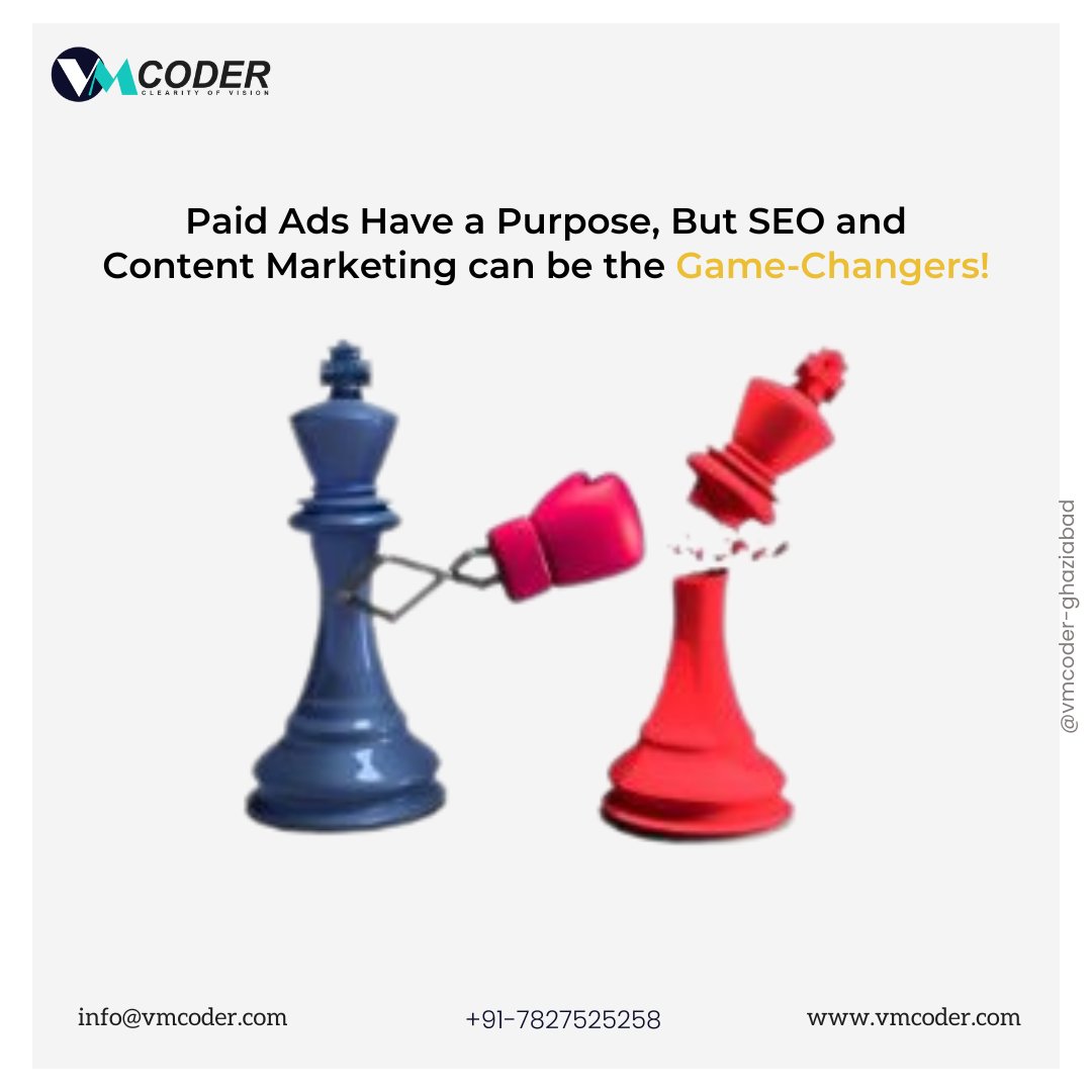 coder_vm's tweet image. "Paid ads can give you a quick boost, but SEO and content marketing are the long-term game-changers your business needs! 🌟📈 Build trust, drive organic traffic, and achieve sustainable growth with strategies that work even when the ads stop.