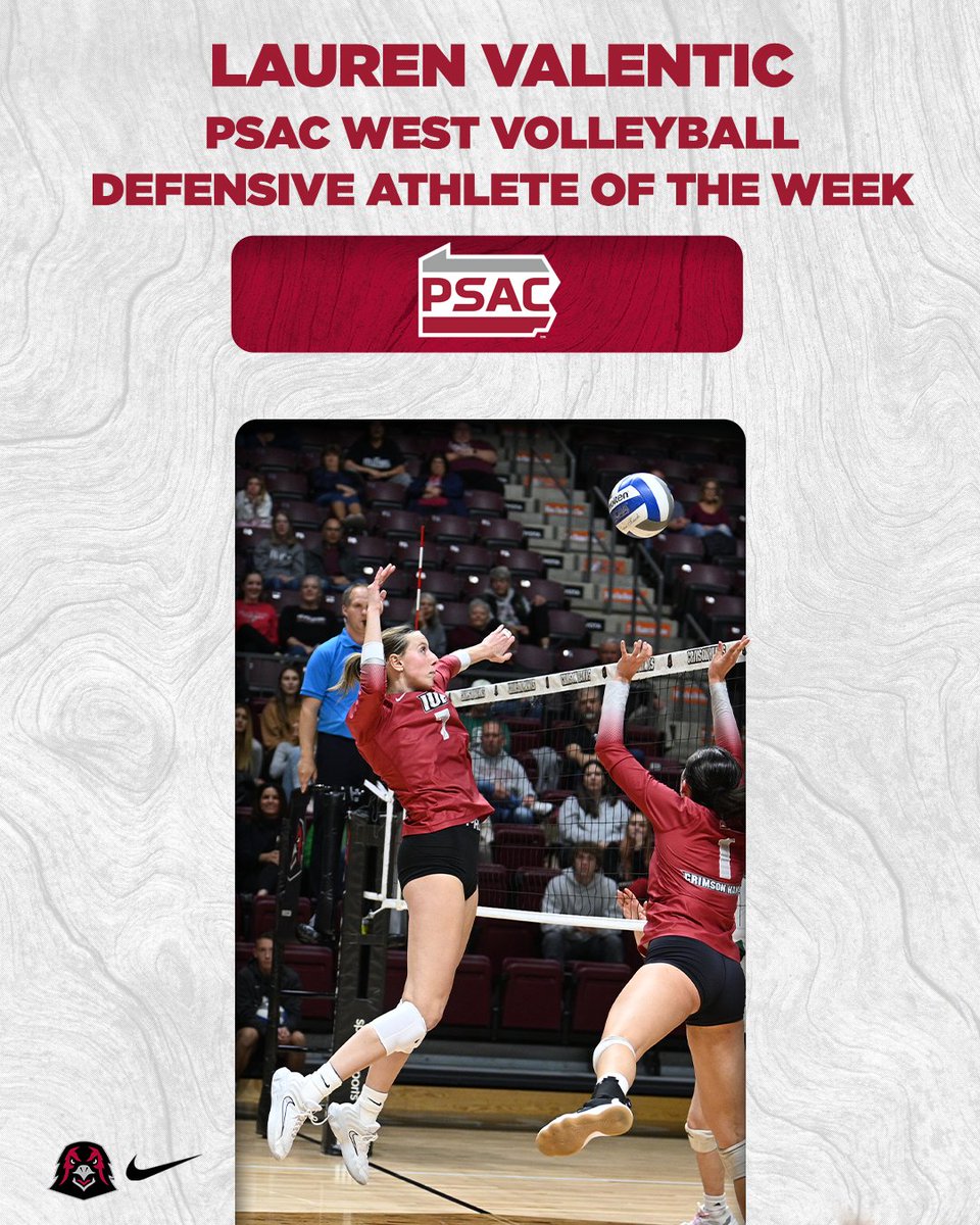 Lauren Valentic was tabbed PSAC Defensive Athlete of the Week after she totaled 21 kills and 12 blocks against Clarion and Pitt-Johnstown last week!

#TalonsUp