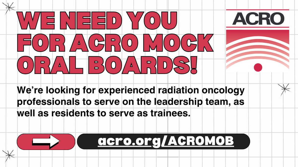 We're preparing to launch the ACRO Mock Oral Boards and we need volunteers for our leadership team, as well as residents to serve as trainees! Learn more &amp; apply: acro.org/acromob
